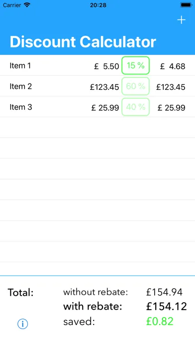 Capturas de tela do Rebate & Discount Calculator