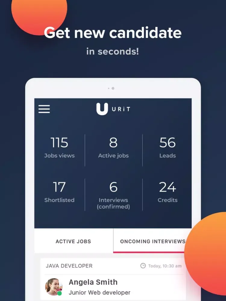 Zrzuty ekranu URiT - Hiring iPad 