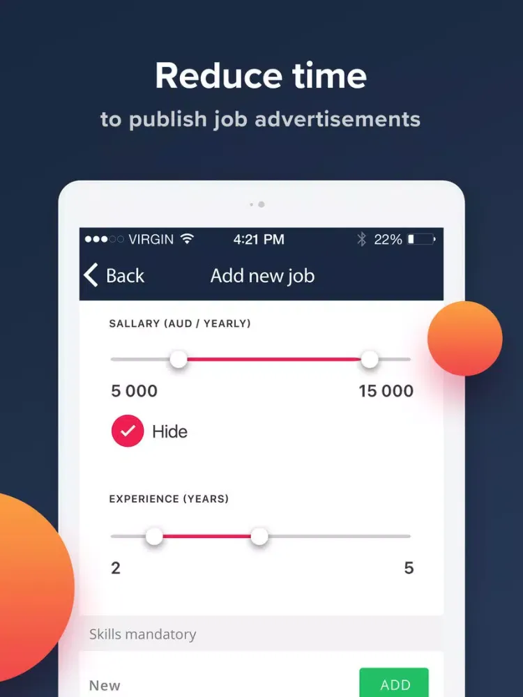 Zrzuty ekranu URiT - Hiring iPad 