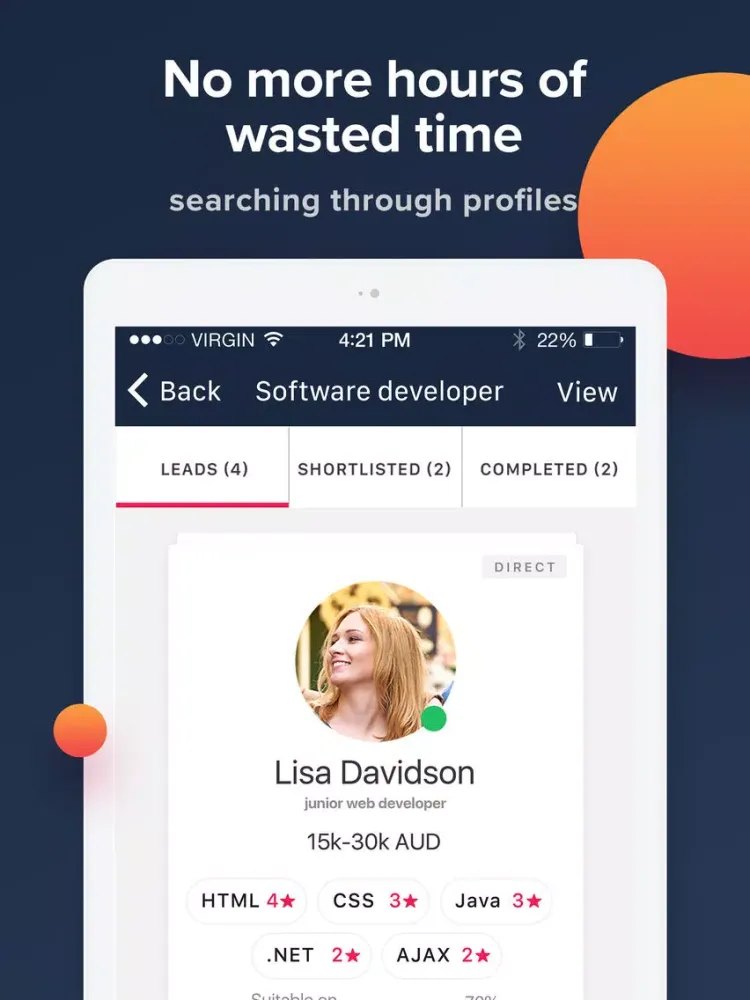 Zrzuty ekranu URiT - Hiring iPad 