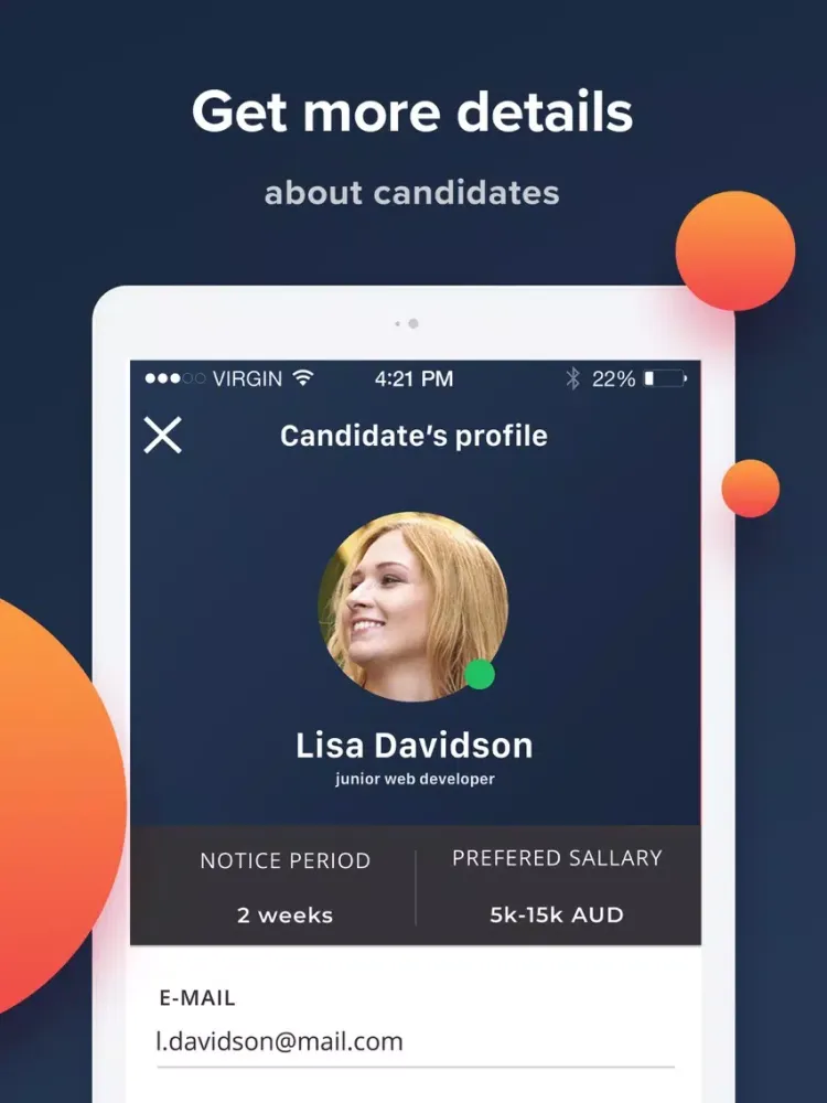 Zrzuty ekranu URiT - Hiring iPad 
