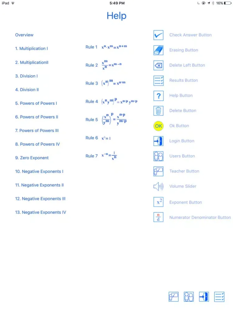Screenshot di Expönents iPad 