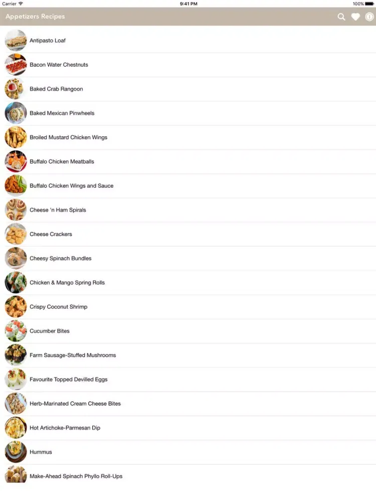 Tangkapan layar Appetizers Easy Recipes iPad 