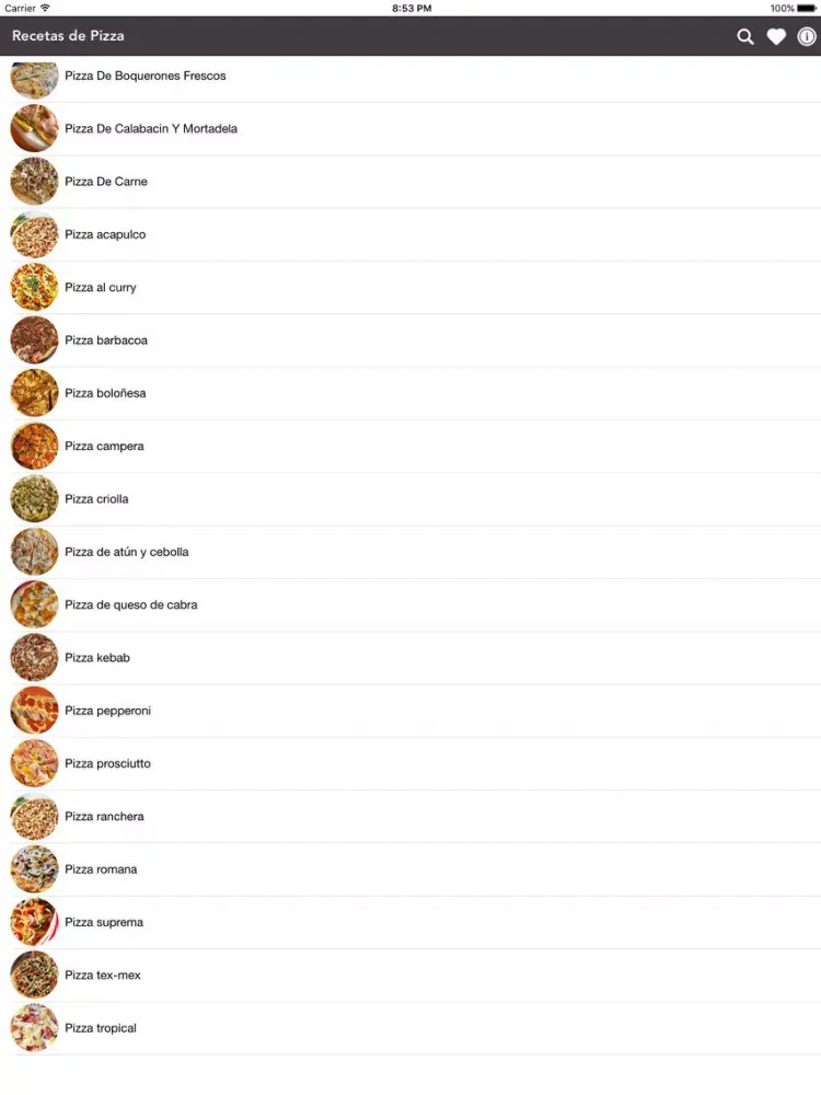 Recetas de Pizzas Caseras iPad 應用截圖