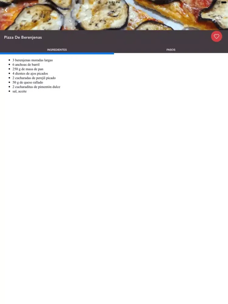 Recetas de Pizzas Caseras iPad 應用截圖