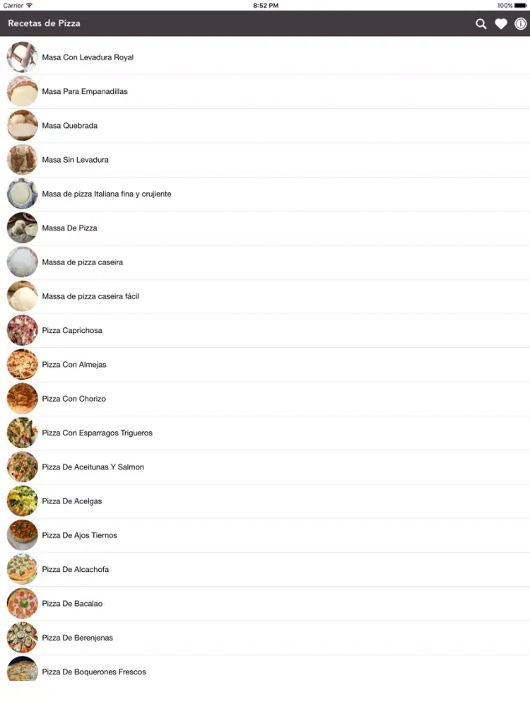 Recetas de Pizzas Caseras iPad 應用截圖