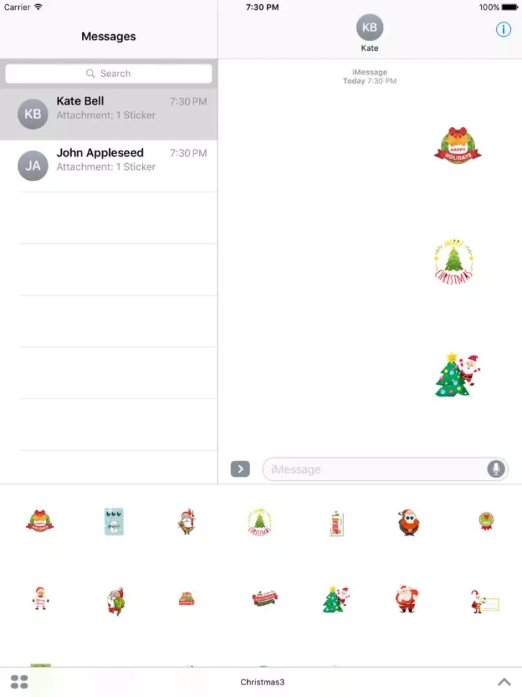 Santaclause Sticker App iPad 应用截图