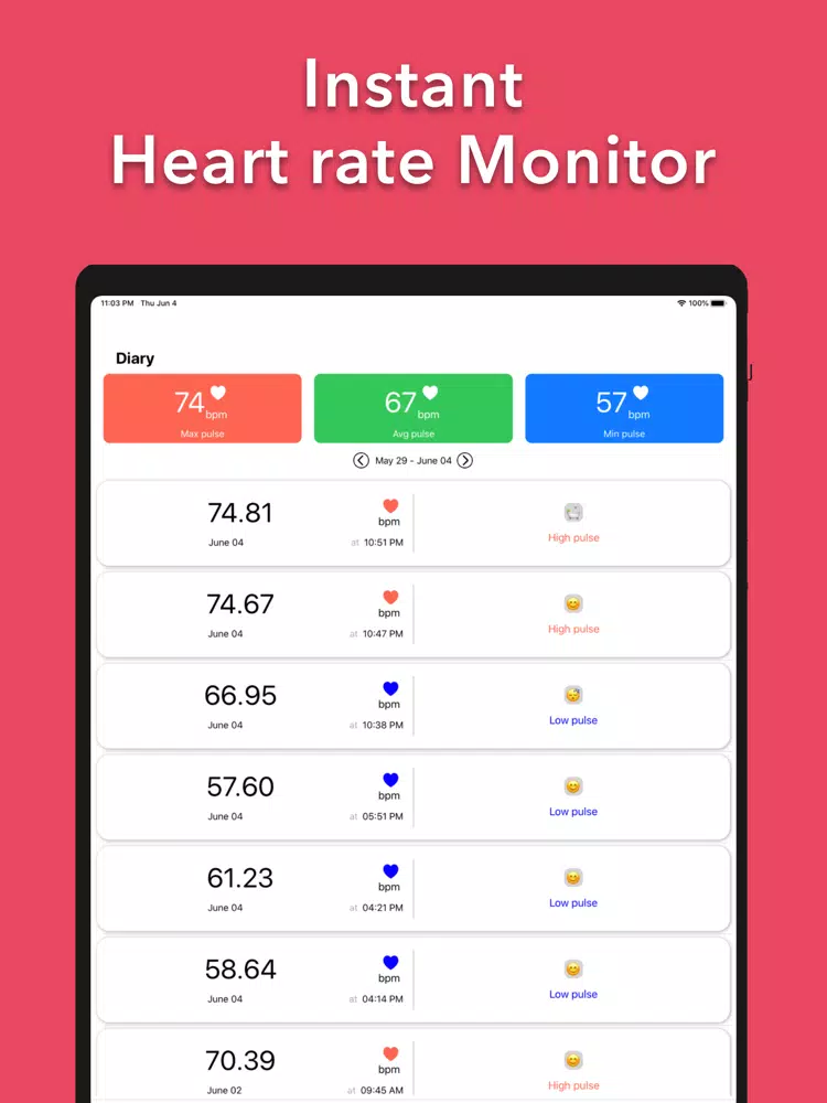 Instant Blood Pressure Checker iPad 应用截图