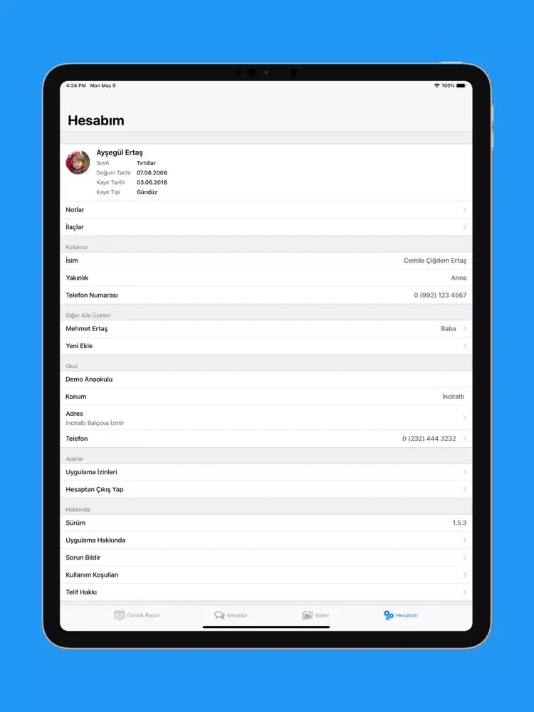 Capturas de pantalla de Hilal Hanım Kreş ve G.B.E. iPad 