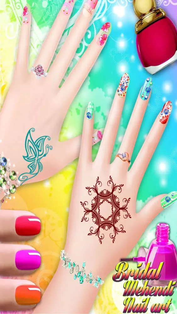 Bridal Mehndi and Nail Art - Manicure mehndi designer games for girls Screenshots