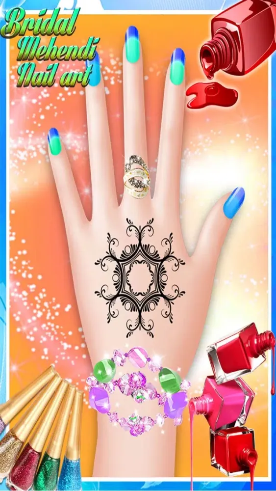 Bridal Mehndi and Nail Art - Manicure mehndi designer games for girls Screenshots
