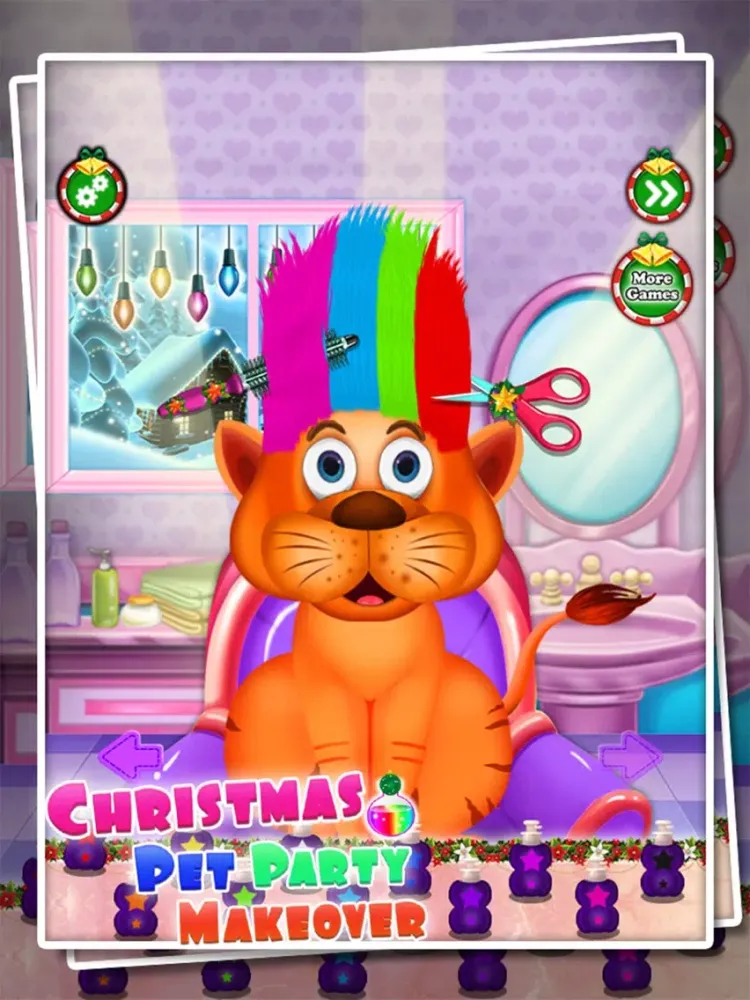 Tangkapan skrin Christmas Pet Party Hair Salon - Spa Makeover Game iPad 