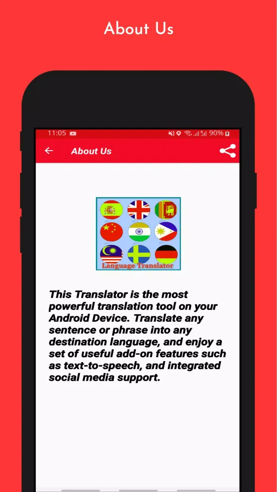 Tangkapan layar All Language Translator App