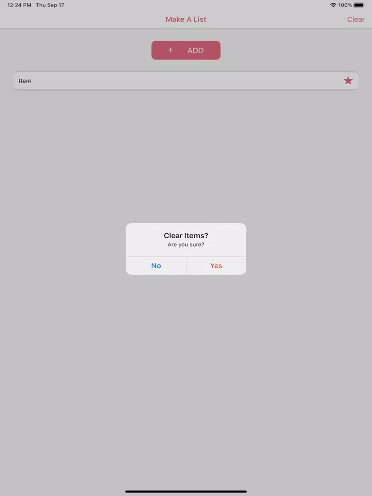 Capturas de tela do Make A List iPad 