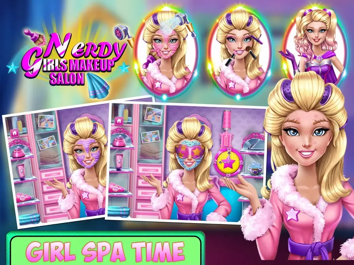 Zrzuty ekranu Nerdy Girl Makeup Salon - Makeup Tips & Makeover games for girls iPad 
