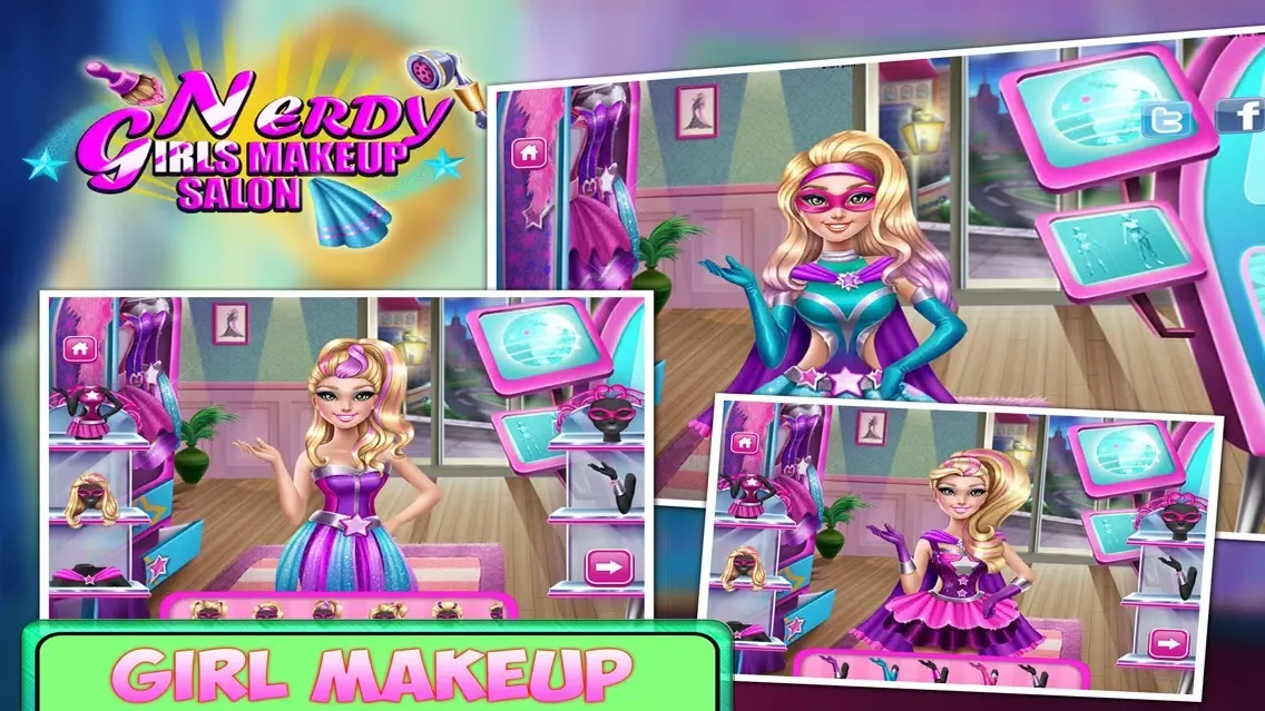 Zrzuty ekranu Nerdy Girl Makeup Salon - Makeup Tips & Makeover games for girls