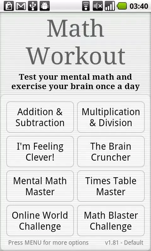 Capturas de tela do Math Workout