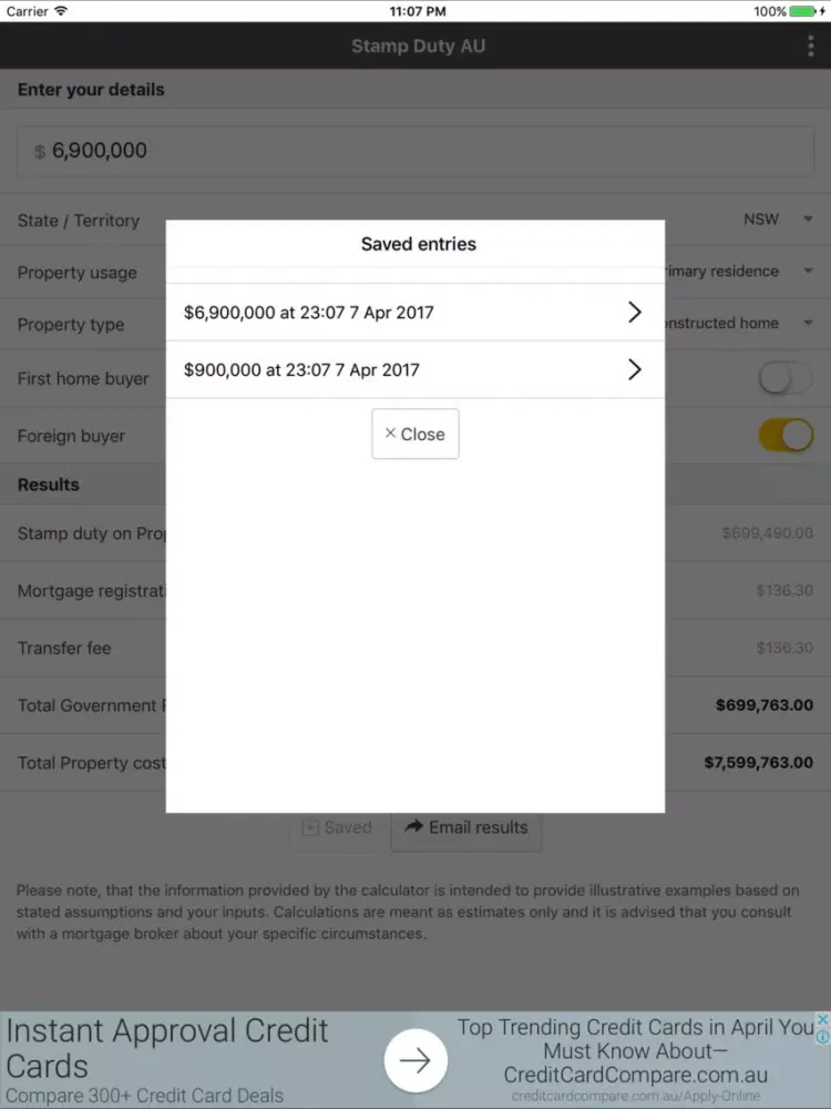 Stamp Duty Calculator AU iPad 應用截圖