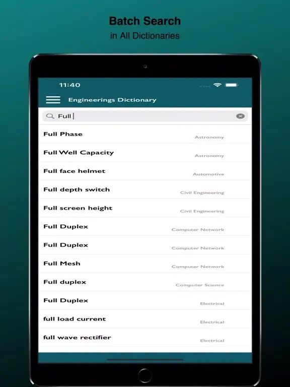 Tangkapan skrin All Engineerings Terms iPad 