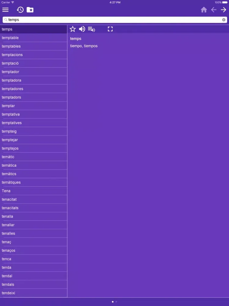 Castellan Catalan Dictionary Free iPad 应用截图
