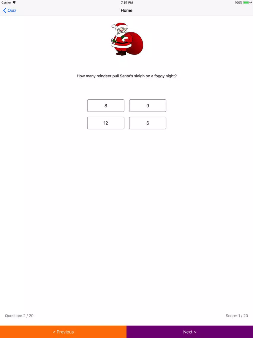 Santa Christmas quiz iPad 應用截圖