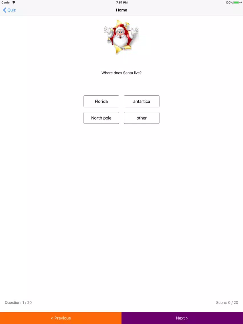 Santa Christmas quiz iPad 應用截圖