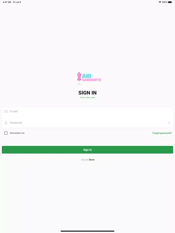 AKI Garments Vendor iPad  স্ক্রিনশট