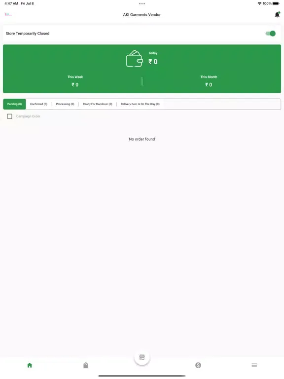 AKI Garments Vendor iPad  স্ক্রিনশট