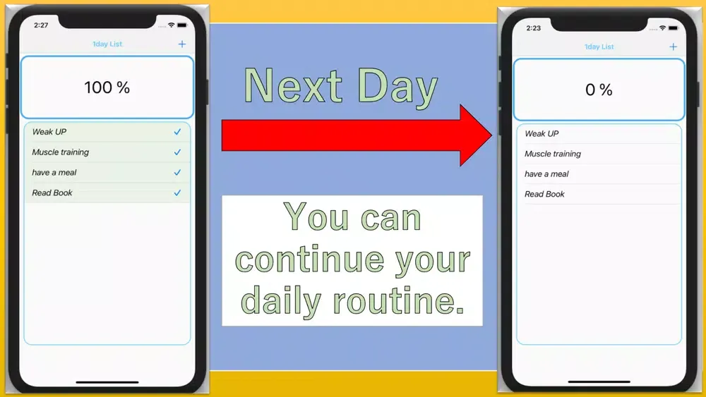 Capturas de tela do 1day List