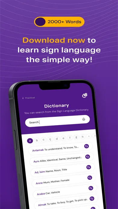 Capturas de tela do SignForDeaf Practice