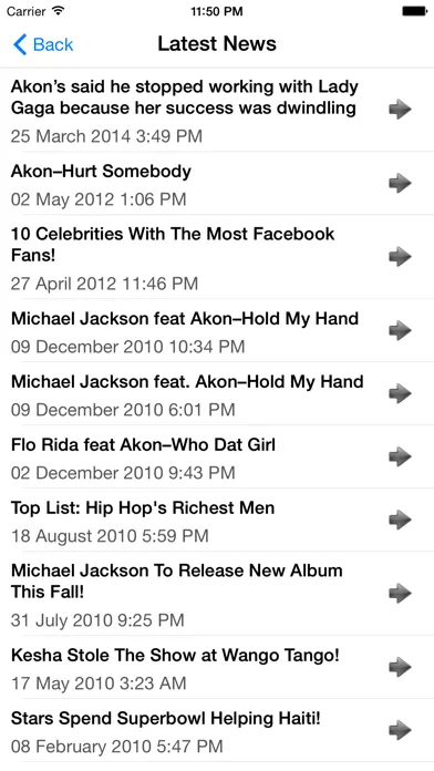 Capturas de tela do Akon : Fans Version