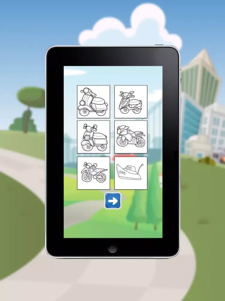 Ảnh chụp màn hình của Vehicles Coloring Book - Fun Painting for Kids iPad 