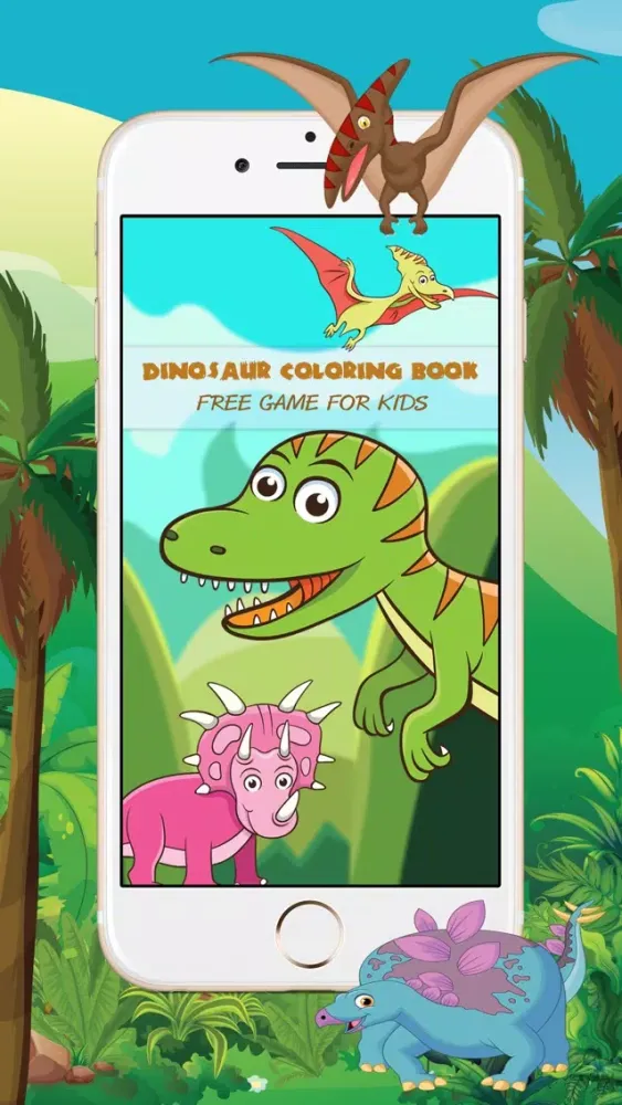 Captures d'écran de Dinosaur Coloring Book - Free Game for Kids