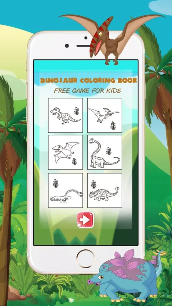 Captures d'écran de Dinosaur Coloring Book - Free Game for Kids