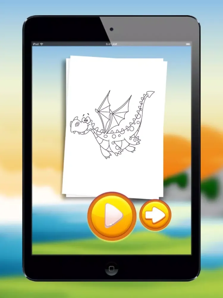 Dragons Coloring Book Game for Little Kids iPad  スクリーンショット