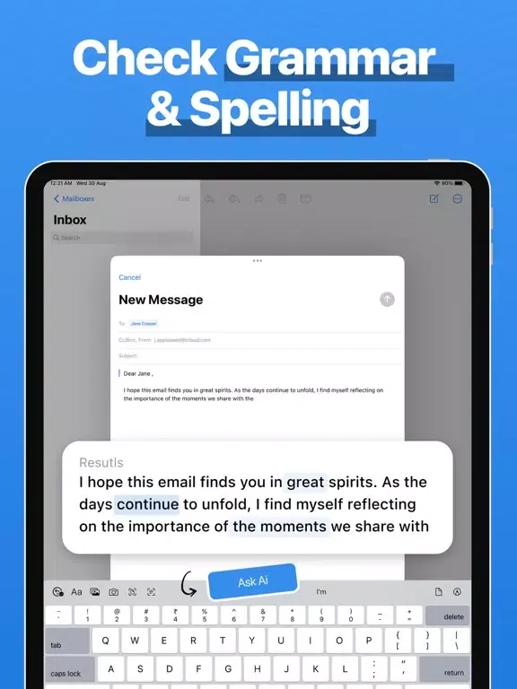 Keyboard AI. iPad  Screenshots