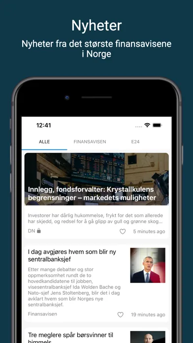 Zrzuty ekranu AksjeGuru Nyheter børs finans