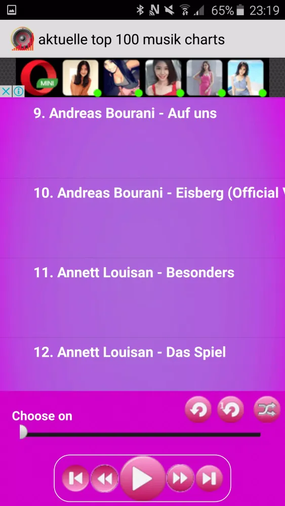 aktuelle top 100 musik charts سکرین شاٹس