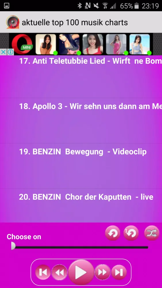 aktuelle top 100 musik charts سکرین شاٹس