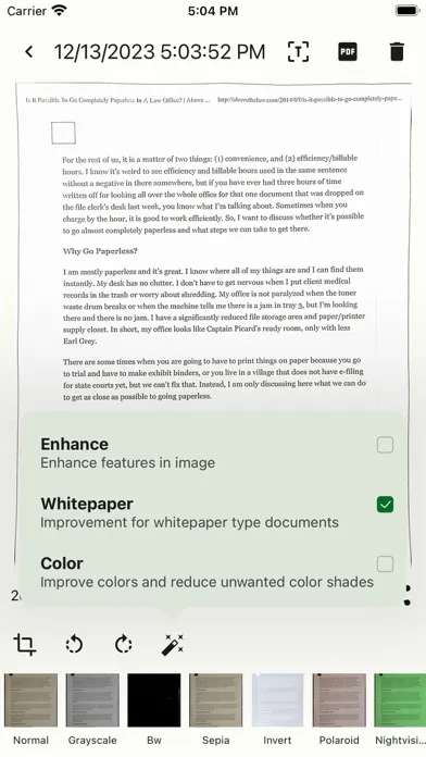 Tangkapan skrin OSS Document Scanner
