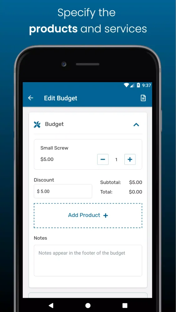 Orders & Budgets in PDF Screenshots