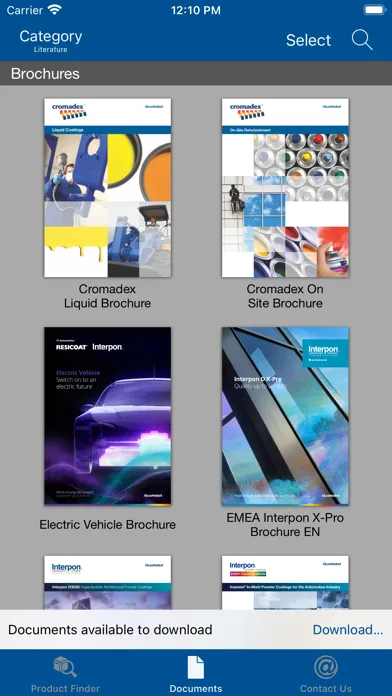 Capturas de tela do Interpon Powder Coatings