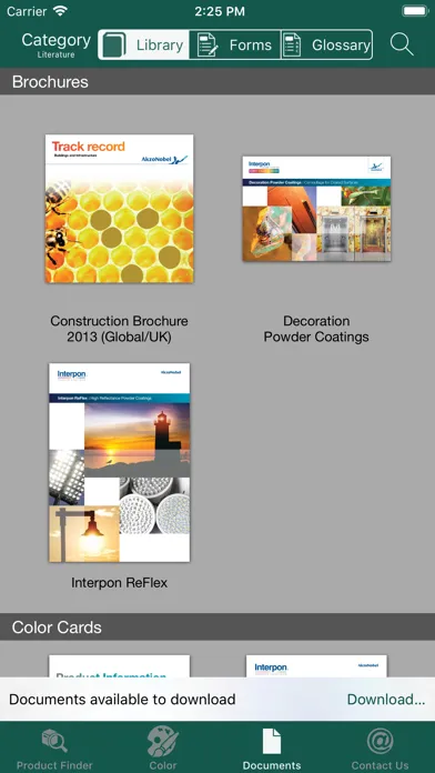 Capturas de tela do AkzoNobel Design