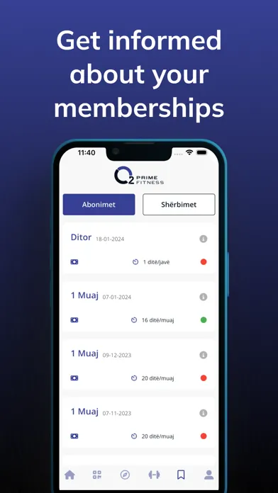 O2 Prime Fitness Screenshots
