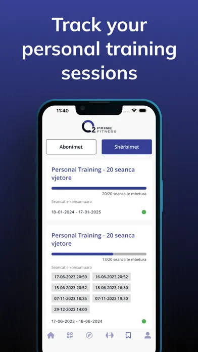 O2 Prime Fitness Screenshots