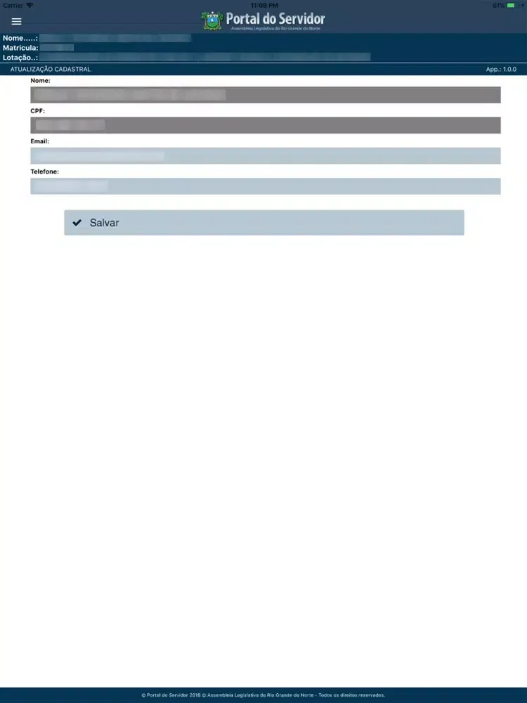 ALRN - Portal do Servidor iPad  Screenshots