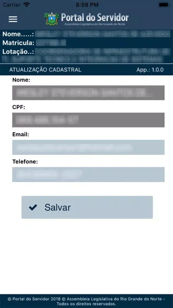 ALRN - Portal do Servidor Screenshots