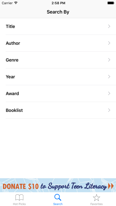 Скриншоты YALSA’s Teen Book Finder