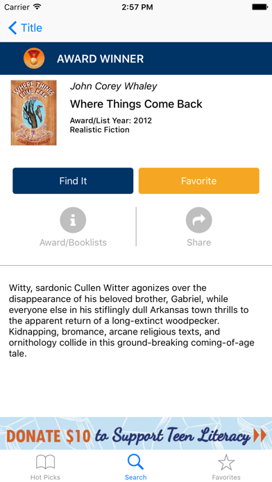 Скриншоты YALSA’s Teen Book Finder