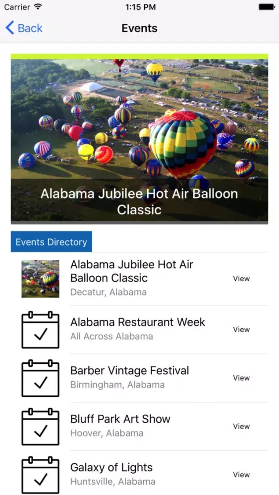 Alabama Travel Info سکرین شاٹس
